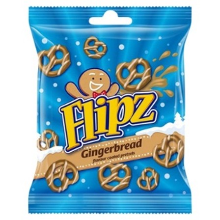Flipz Gingerbread flavour coated pretzels